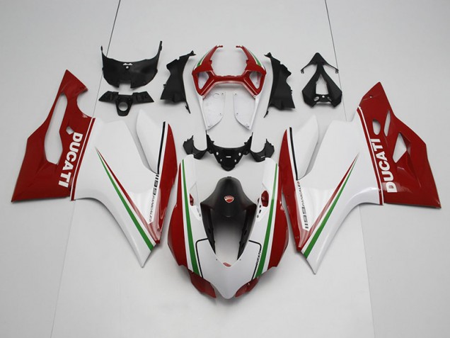 11-14 White Red Ducati 1199 Motorcycle Fairing 11-14 White Red Ducati 1199 Motorcycle Fairing