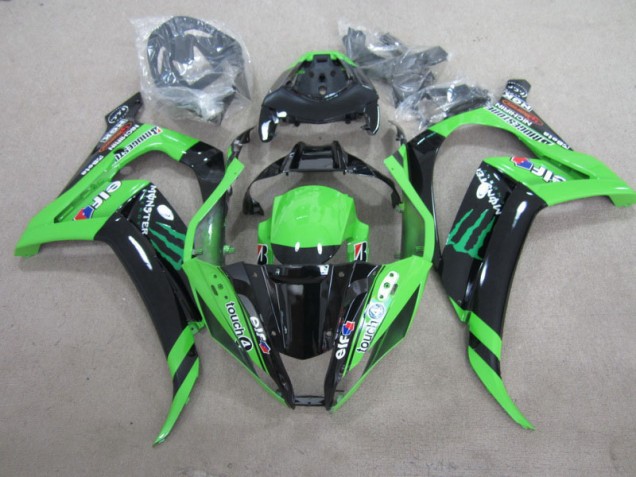 11-15 Black Green Touch4 Monster ZX10R Motorcycle Fairings 11-15 Black Green Touch4 Monster ZX10R Motorcycle Fairings