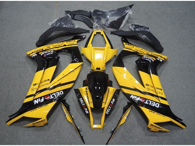 11-15 Yellow Black Delt Fin ZX10R Motorcycle Fairings 11-15 Yellow Black Delt Fin ZX10R Motorcycle Fairings