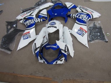 11-21 White Lucky Strike Motul GSXR 750 Motorcycle Fairings