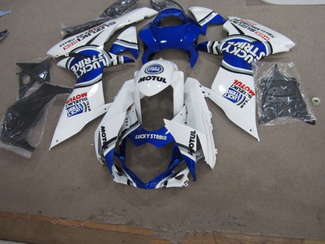11-21 White Lucky Strike Motul GSXR 750 Motorcycle Fairings 11-21 White Lucky Strike Motul GSXR 750 Motorcycle Fairings