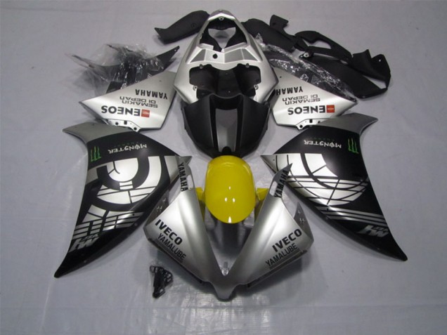 12-14 Black Silver Iveco Yamalube Monster YZF R1 Motorcycle Fairings 12-14 Black Silver Iveco Yamalube Monster YZF R1 Motorcycle Fairings