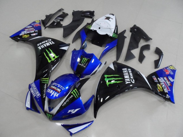12-14 Blue Black Monster YZF R1 Motorcycle Fairing 12-14 Blue Black Monster YZF R1 Motorcycle Fairing