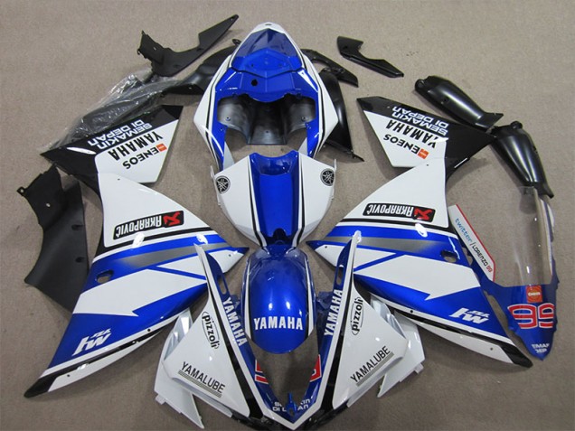 12-14 Blue White Pizzoli YZF R1 Motorcycle Fairings 12-14 Blue White Pizzoli YZF R1 Motorcycle Fairings