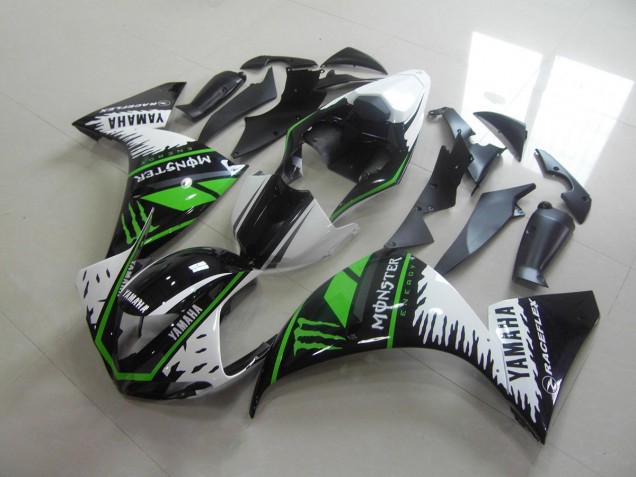 12-14 White Green Monster YZF R1 Motorcycle Fairings