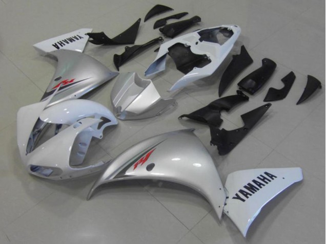 12-14 White Silver YZF R1 Motorcycle Fairings 12-14 White Silver YZF R1 Motorcycle Fairings