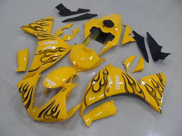 12-14 Yellow Black Flame YZF R1 Motorcycle Fairings 12-14 Yellow Black Flame YZF R1 Motorcycle Fairings