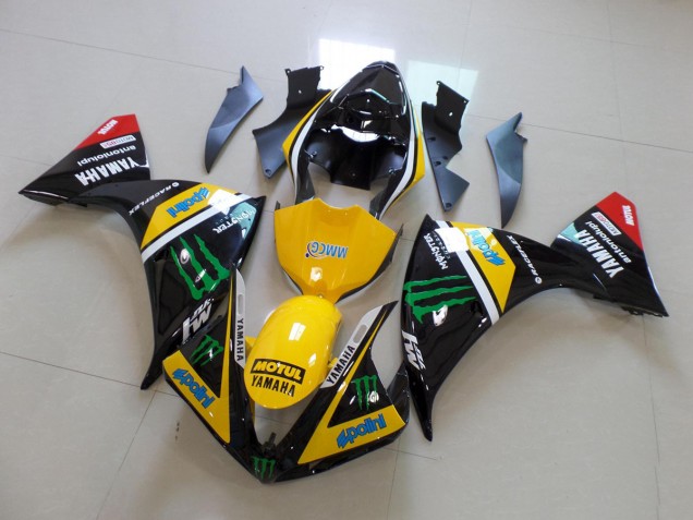 12-14 Yellow Black Monster YZF R1 Motorcycle Fairing 12-14 Yellow Black Monster YZF R1 Motorcycle Fairing