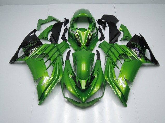 12-21 Green Flame ZX14R ZZR1400 Motorcycle Fairings 12-21 Green Flame ZX14R ZZR1400 Motorcycle Fairings