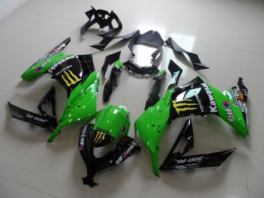 13-16 Black Green Monster ZX300R Motorcycle Fairings