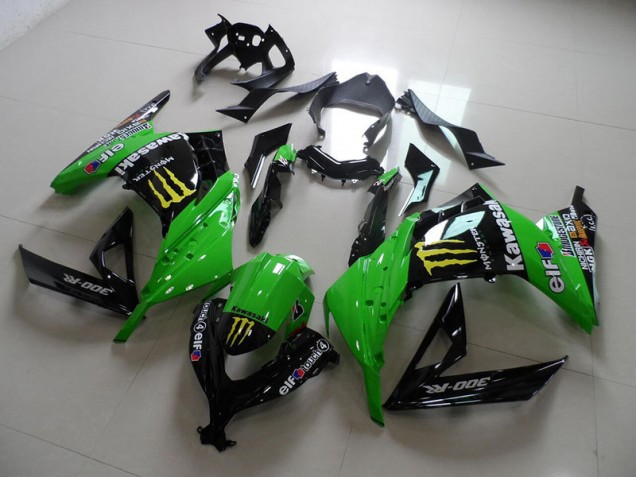 13-16 Black Green Monster ZX300R Motorcycle Fairings 13-16 Black Green Monster ZX300R Motorcycle Fairings