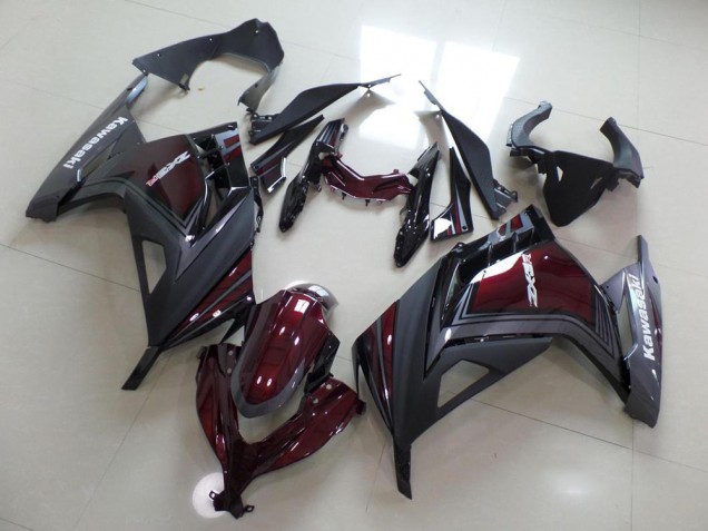 13-16 Dark Red and Grey ZX300R Motorcycle Fairings 13-16 Dark Red and Grey ZX300R Motorcycle Fairings