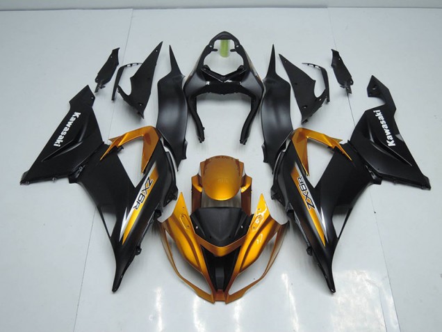 13-18 Black Gold ZX6R Motorcycle Fairing 13-18 Black Gold ZX6R Motorcycle Fairing