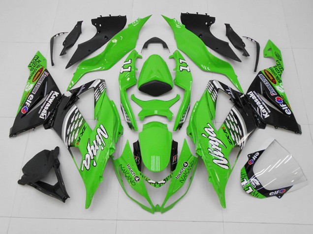 13-18 Green Black 11 ZX6R Motorcycle Fairings 13-18 Green Black 11 ZX6R Motorcycle Fairings
