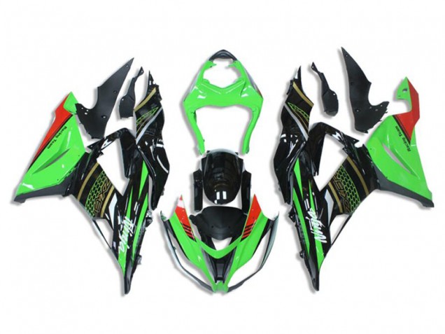 13-18 Green Black ZX6R Motorcycle Fairing 13-18 Green Black ZX6R Motorcycle Fairing