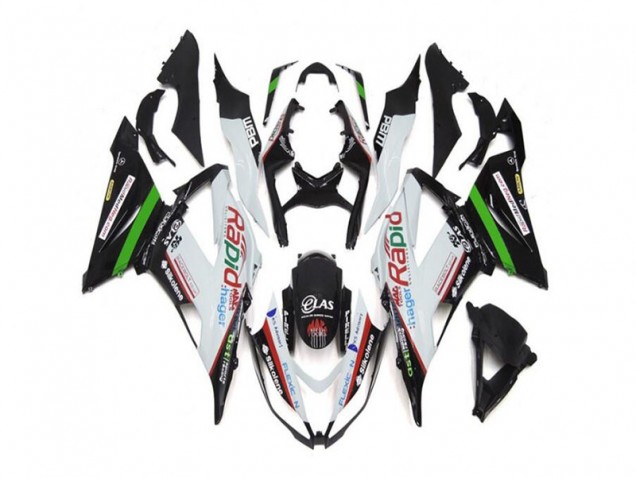 13-18 White Black ZX6R Motorcycle Fairings 13-18 White Black ZX6R Motorcycle Fairings