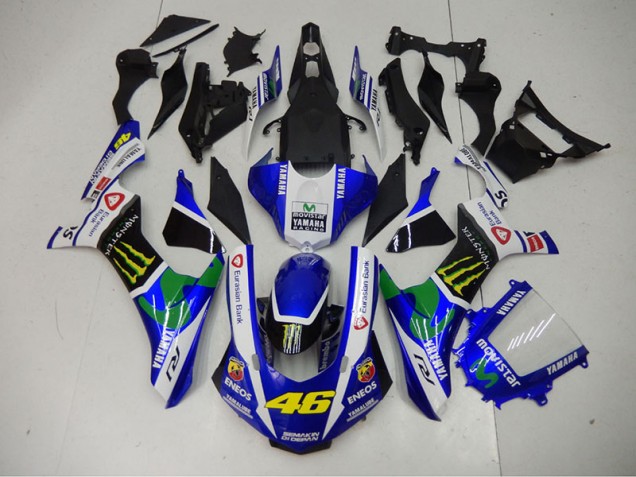 15-19 Blue Blue White ENEOS Movistar 46 YZF R1 Motorcycle Fairings 15-19 Blue Blue White ENEOS Movistar 46 YZF R1 Motorcycle Fairings