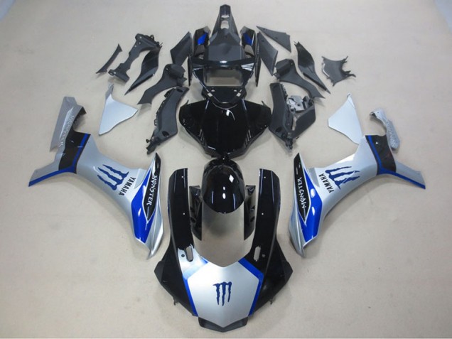 15-19 Silver Black Blue Monster YZF R1 Motorcycle Fairings 15-19 Silver Black Blue Monster YZF R1 Motorcycle Fairings