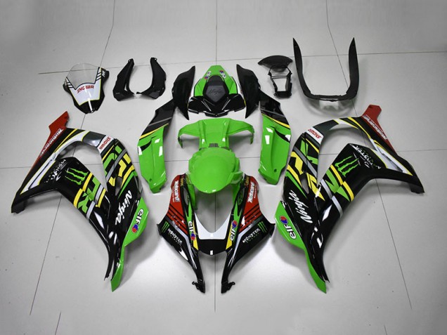 16-19 Green Black Red Ninja Monster ZX10R Motorcycle Fairings 16-19 Green Black Red Ninja Monster ZX10R Motorcycle Fairings