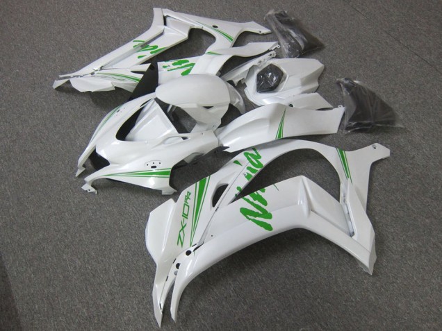 16-19 White Green ZX10R Motorcycle Fairings
