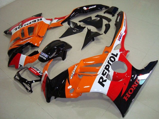 95-98 Black Orange Repsol CBR600 F3 Motorcycle Fairing 95-98 Black Orange Repsol CBR600 F3 Motorcycle Fairing