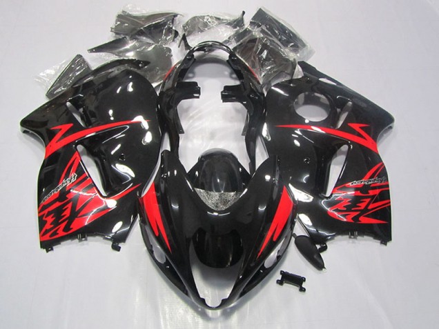 96-07 Black Red GSXR 1300 Hayabusa Motorcycle Fairings 96-07 Black Red GSXR 1300 Hayabusa Motorcycle Fairings
