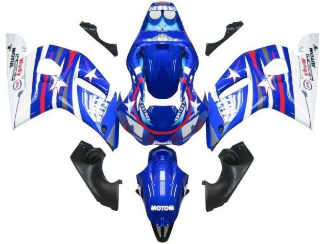 98-02 Blue White Star Fiat YZF R6 Motorcycle Fairings 98-02 Blue White Star Fiat YZF R6 Motorcycle Fairings