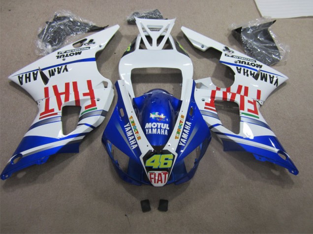 98-99 Blue White Motul Fiat 46 YZF R1 Motorcycle Fairings 98-99 Blue White Motul Fiat 46 YZF R1 Motorcycle Fairings